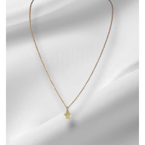 18k Gold Plated Guardian Angel Charm Pendant Necklace 18" Chain - Picture 2 of 4